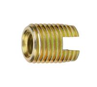 Annadue 20 Piezas de Inserción de Rosca Autorroscante M4 M6 de Acero Al Carbono, Reparación de Rosca de Tornillo Chapada en Zinc Amarillo, Fuerte Tensión a Prueba de Vibraciones para Muebles (#5)