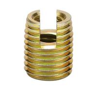 Annadue 20 Piezas de Inserción de Rosca Autorroscante M4 M6 de Acero Al Carbono, Reparación de Rosca de Tornillo Chapada en Zinc Amarillo, Fuerte Tensión a Prueba de Vibraciones para Muebles (#8)