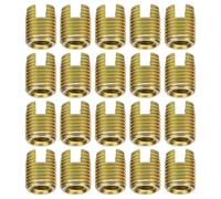 Annadue 20 Piezas de Inserción de Rosca Autorroscante M4 M6 de Acero Al Carbono, Reparación de Rosca de Tornillo Chapada en Zinc Amarillo, Fuerte Tensión a Prueba de Vibraciones para Muebles (#7)
