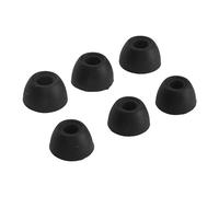 Annadue 3 Pares de Puntas de Silicona para Audífonos Inalámbricos (Black) | Almohadillas de silicona suave, con aislamiento de ruido, tamaños S M L, lavables, aptas para estuche de carga