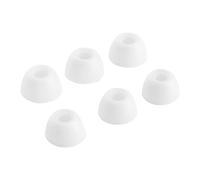 Annadue 3 Pares de Puntas de Silicona para Audífonos Inalámbricos (White) | Almohadillas de silicona suave, con aislamiento de ruido, tamaños S M L, lavables, aptas para estuche de carga