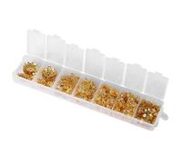 Annadue 300 Tapas de Cuentas Espaciadoras de Flores de Plata - 7 Tamaños para Hacer Joyas, Cuentas de Flores de Metal para Collar, Pulsera, Fabricación de Pendientes (GOLD)