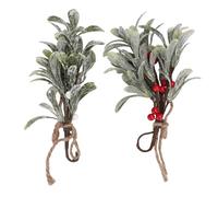 Annadue 4 Piezas Muérdago Artificial Pick 9,1 Pulgadas Decoración Navidad | Vegetación realista, construcción de plástico, adorno navideño, para de árbol, atmósfera festiva, spray de muérdago