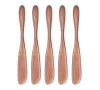 Annadue 5PCS Cuchillo de Mantequilla de Madera Esparcidor de Queso y Mermelada Vajilla Mascarilla Facial de Pan de Estilo Japonés Gadget de Cocina - 16.5x2cm Madera Natural Respetuoso del Medio