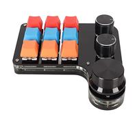 Annadue 9 Teclas, 3 Perillas Mini Teclado Mecánico Macro para Juegos, Función Personalizable, Almacenamiento a Bordo, Programable con una Mano, para Diseño Gráfico, Edición de Video,
