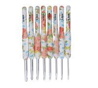 Annadue Annadue Juego de Ganchillo Colorido, Gancho de Tejer Ergonómico para Amantes del Ganchillo y Tejedores, 8 Agujas de de Aluminio para Coser (Pequeña Flor Amarilla) (Pequeña Flor Amarilla)