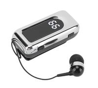 Annadue Auriculares Lavalier, Auriculares Inalámbricos Retráctiles con Pantalla de Alimentación LED, Batería de 18 Horas, Cancelación de Ruido ENC, BT 5.4 para Uso Móvil en Conducción (Silver)