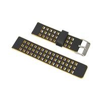 Annadue Banda de Cuero de Reloj Inteligente, Ajuste con Dos Colores para la Piel de la Pulsera de Cuero, Amigo para Reino (Amarillo negro)