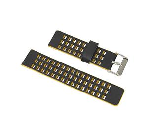 Annadue Banda de Cuero de Reloj Inteligente, Ajuste con Dos Colores para la Piel de la Pulsera de Cuero, Amigo para Reino (Amarillo negro)