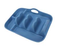 Annadue Bandeja de Silicona para Tacos con Divisor, Soporte para Tortillas Reutilizable para Tacos, Nachos, Bandeja para Servir Comida Mexicana (azul oscuro)