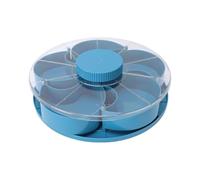 Annadue Bandeja Giratoria Dividida para Servir, Contenedor de Caja de Refrigerios con Tapa, Bandeja de Frutas Vegetales de 5 Compartimentos para de Aperitivos de Fiesta, de Refrigerios Azul para