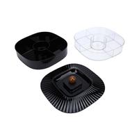 Annadue Bandeja para Servir Refrigerios de Doble Capa con Tapa, Caja de Dulces con Divisores Extraíbles, Plato para Servir Frutas Negras Vintage, Caja de Almacenamiento para Refrigerios y Chips de