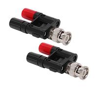 Annadue BNC Macho a Doble Conector Banana Hembra de 4 Mm, Poste de Unión, Conector Adaptador Divisor Coaxial RF, 2 Piezas de Latón Niquelado, Aislamiento ABS 500 V para Cable de Prueba, Equipos