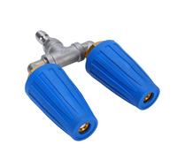 Annadue Boquilla Turbo Doble para Lavadora a Presión, Acero Inoxidable de 1/4 Pulgadas, 4000psi, Boquilla Giratoria Doble para Limpieza de Entradas de Coches de Jardín (BLUE)