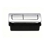 Annadue Botón de Descarga Doble para Inodoro, Plateado, ABS, Juego de | Placa de empuje rectangular, ajuste universal, 2 bielas, fácil instalación, ahorro de agua