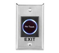 Annadue Botón de Salida de Puerta Infrarrojo DC12V con Retroiluminación | Interruptor Infrarrojo Sin Contacto, de Control de Acceso, Placa Frontal de Acero Inoxidable, Luz de Fondo Roja