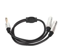 Annadue Cable Divisor Estéreo de 1/4 Pulgadas, Adaptador de Doble Canal Macho de 6,35 Mm a Doble Hembra de 6,35 Mm, Aleación de Aluminio de 3,5 a 1/4 Pulgadas, Divisor en Y para Auriculares para
