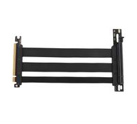 Annadue Cable Riser PCIe 4.0, PCI-E 4.0 X16 Cable de Extensión de la Tarjeta Gráfica de GPU, PCIN 4.0 X16 Flexible Extensor de Extensión Puerto de Extensión 90 °, Negro (25CM)