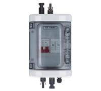 Annadue Caja Combinadora Solar, Combinador Fotovoltaico Impermeable IP65 con Disyuntor DC500V 32A, Protección contra Sobretensiones, Retardante de Llama, para de Paneles Solares