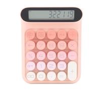 Annadue Calculadora de Interruptor Mecánico de 24 Teclas, Dispositivo de Escritorio con Interruptor Azul con Función de Suspensión Automática para Uso Comercial y de Oficina (Pink)