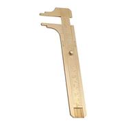 Annadue Calibrador Vernier de Latón, Regla Deslizante de Doble Escala de 80mm, Herramienta de Medición Mm/pulgadas, No Magnético, Estilo Vintage, Tamaño de Bolsillo, Ligero y Portátil (Doble escala