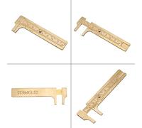 Annadue Calibrador Vernier de Latón, Regla Deslizante de Doble Escala de 80mm, Herramienta de Medición Mm/pulgadas, No Magnético, Estilo Vintage, Tamaño de Bolsillo, Ligero y Portátil (Doble escala