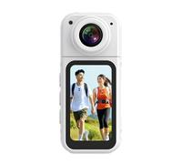 Annadue Cámara de 2.7k Mini Cuerpo, Manos del Tamaño del Pulgar Manos de Grabación de la Cámara del Cuerpo con Pantalla HD, ángulo de Lente de 180 °, Videocámara Portátil para Trabajo, (White)