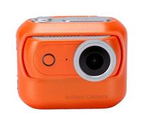 Annadue Cámara de Acción 4K 48MP con Pantalla Abatible, Cámara Deportiva Magnética 2 en 1 Dual WiFi, de Video a Prueba de Agua con Pantalla Táctil para Vlog Correr Ciclismo (Orange)