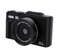 Annadue Cámara Digital, Cámara Vlog con Enfoque Automático 5K de 75 Megapíxeles, Zoom de 18x, Resistente Al Agua y Al Polvo, con Pantalla Abatible de 180° de 3 Pulgadas, Ideal par (Black)