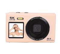 Annadue Cámara Digital de 5k, Cámaras Digitales UHD de 80MP para Fotografía - Cámara de Enfoque Automático con Flash para Niños - 2.8 Pulgadas y 1.5 Pulgadas Camara de Vlogging Dual con (Rosado)