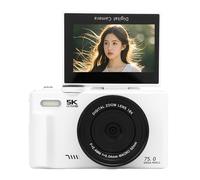 Annadue Cámara Digital WiFi de 5k 75MP Cámara WiFi Consejada Connected Camera con Pantalla de 3,0 Pulgadas 180 ° Flip 18x Zoom Digital Incorporado Flash para Fotografía Vlogging (32GB)