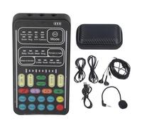 Annadue Cambiador de Voz, Juego de Cambiador de Voz I9 Grabación Portátil Mini Tarjeta de Sonido Mezclador de Transmisión en Vivo con Auriculares con Micrófono, para PS4 / Xbox/Switch/PC(Negro)