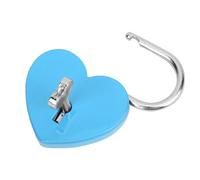Annadue Candado de Corazón, Candado de Metal Colorido con Llave para Equipaje en Cajones de Gabinete, Suministros para el Hogar de 45x59 Mm (BLUE)