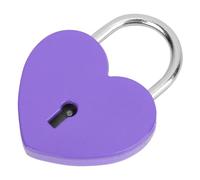 Annadue Candado Exquisito Colorido de Metal con Cerradura de Corazón con Llave de 45x59mm para Joyero, Diario, Equipaje Pequeño, Suministros para Manualidades del Hogar (PURPLE)