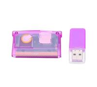 Annadue Cartucho de Juego Flash Universal para GBA SP GBM NDS NDSL, Capacidad Máxima de 2 GB, Formato FAT, Tarjeta Game Boy Advance, con Lector de tarjetas. (púrpura transparente)