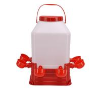 Annadue Combo de Bebedero y Comedero para Pollos, Dispensador de Agua de Plástico para Pollitos de 10 litros de Capacidad, Funcionalidad Versátil para Varias Aves de Corral, 9.06x9.06x11.81in,