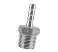 Annadue Conector de Manguera de Púas de Rosca Macho de Acero Inoxidable, Conector de de 1/2 "x 12 Mm, Resistente Al óxido para Tuberías de Agua, Aire, Plomería, Conexión Rápida Química (3/8''*6mm)