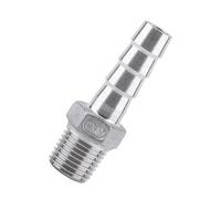 Annadue Conector de Manguera de Púas de Rosca Macho de Acero Inoxidable, Conector de de 1/2 "x 12 Mm, Resistente Al óxido para Tuberías de Agua, Aire, Plomería, Conexión Rápida Química (1/4''*10mm)