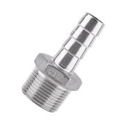 Annadue Conector de Manguera de Púas de Rosca Macho de Acero Inoxidable, Conector de de 1/2 "x 12 Mm, Resistente Al óxido para Tuberías de Agua, Aire, Plomería, Conexión Rápida Química (3/4''*15mm)