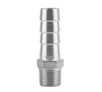 Annadue Conector de Manguera de Púas de Rosca Macho de Acero Inoxidable, Conector de de 1/2 "x 12 Mm, Resistente Al óxido para Tuberías de Agua, Aire, Plomería, Conexión Rápida Química (3/8''*15mm)
