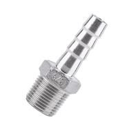 Annadue Conector de Manguera de Púas de Rosca Macho de Acero Inoxidable, Conector de de 1/2 "x 12 Mm, Resistente Al óxido para Tuberías de Agua, Aire, Plomería, Conexión Rápida Química (3/8''*10mm)