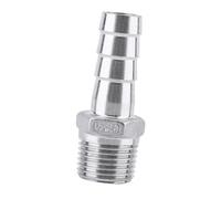 Annadue Conector de Manguera de Púas de Rosca Macho de Acero Inoxidable, Conector de de 1/2 "x 12 Mm, Resistente Al óxido para Tuberías de Agua, Aire, Plomería, Conexión Rápida Química (1/2''*15mm)
