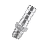 Annadue Conector de Manguera de Púas de Rosca Macho de Acero Inoxidable, Conector de de 1/2 "x 12 Mm, Resistente Al óxido para Tuberías de Agua, Aire, Plomería, Conexión Rápida Química (1/4''*12mm)