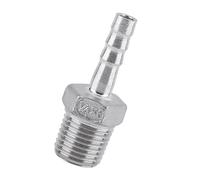 Annadue Conector de Manguera de Púas de Rosca Macho de Acero Inoxidable, Conector de de 1/2 "x 12 Mm, Resistente Al óxido para Tuberías de Agua, Aire, Plomería, Conexión Rápida Química (1/4''*6mm)