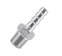 Annadue Conector de Manguera de Púas de Rosca Macho de Acero Inoxidable, Conector de de 1/2 "x 12 Mm, Resistente Al óxido para Tuberías de Agua, Aire, Plomería, Conexión Rápida Química (1/4''*8mm)