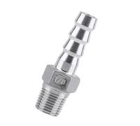 Annadue Conector de Manguera de Púas de Rosca Macho de Acero Inoxidable, Conector de de 1/2 "x 12 Mm, Resistente Al óxido para Tuberías de Agua, Aire, Plomería, Conexión Rápida Química (1/8''*8mm)