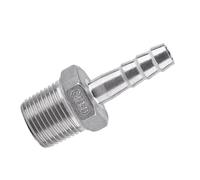 Annadue Conector de Manguera de Púas de Rosca Macho de Acero Inoxidable, Conector de de 1/2 "x 12 Mm, Resistente Al óxido para Tuberías de Agua, Aire, Plomería, Conexión Rápida Química (3/8''*8mm)