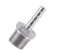 Annadue Conector de Manguera de Púas de Rosca Macho de Acero Inoxidable, Conector de de 1/2 "x 12 Mm, Resistente Al óxido para Tuberías de Agua, Aire, Plomería, Conexión Rápida Química (1/2''*8mm)