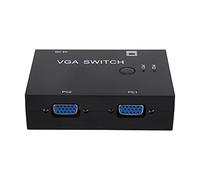 Annadue Conmutador VGA de 2 Puertos Manual, Salida 2 en 1 Con Cables USB, 2 PC a 1 Monitor, Pantalla de Visualización 2 Hosts en 1