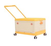 Annadue Contenedor de Almacenamiento de Juguetes con Tapa y Ruedas, Organizador de Juguetes Rodante para Bloques de Construcción, Caja de Almacenamiento de para Niños con Ruedas (ORANGE)